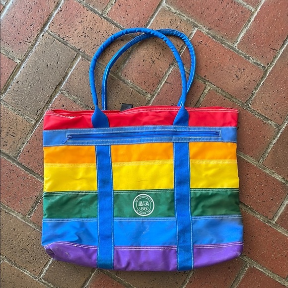 Vintage Levi's Stripped Rainbow Canvas Olympics 1984 Bag - Picture 1 of 5
